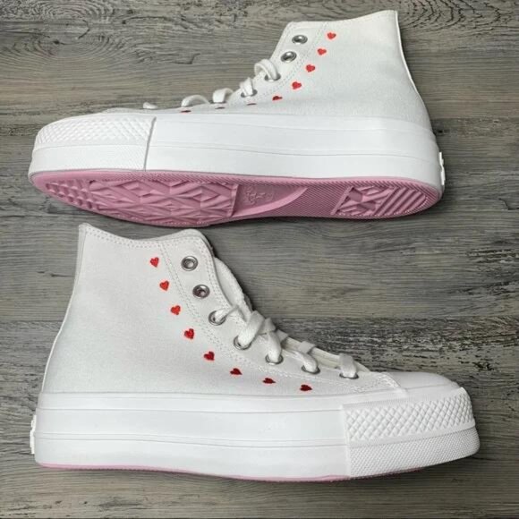 Women’s Converse Valentines Day Platform High White Multi Size - Picture 4 of 6